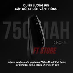 Chuột Không Dây HyperWork Macro MS02 - Kết Nối Bluetooth & Wireless 2.4G, Pin siêu khủng- Chính Hãng 5