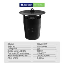 Đèn bắt muỗi Rạng Đông DBM01 5W - Hàng Việt Nam chất lượng cao Công suất 5W Hút muỗi mạnh trong diện tích lớn 4
