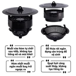 Đèn bắt muỗi Rạng Đông DBM01 5W - Hàng Việt Nam chất lượng cao Công suất 5W Hút muỗi mạnh trong diện tích lớn 3
