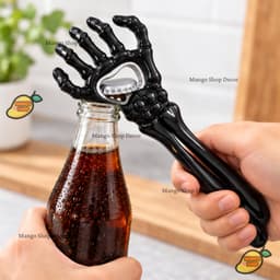 Dụng Cụ Khui Nắp Chai Hình Bàn Tay Xương Màu Đen, Đồ Mở Nắp Chai Trang Trí Tiệc Halloween 6