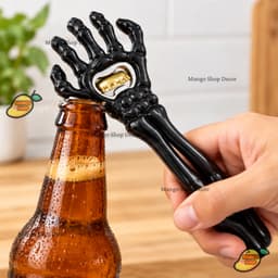 Dụng Cụ Khui Nắp Chai Hình Bàn Tay Xương Màu Đen, Đồ Mở Nắp Chai Trang Trí Tiệc Halloween 5