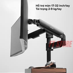Giá Đỡ Màn Hình Đôi HyperWork P1 Dual 2025 DPA0125 Chính Hãng - Tải trọng từ 2-9 kg/màn, 17-32 inch 4