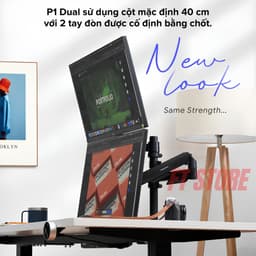 Giá Đỡ Màn Hình Đôi HyperWork P1 Dual 2025 DPA0125 Chính Hãng - Tải trọng từ 2-9 kg/màn, 17-32 inch 2