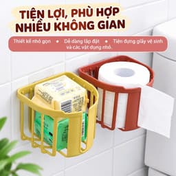 Giỏ đựng giấy vệ sinh dán tường 4