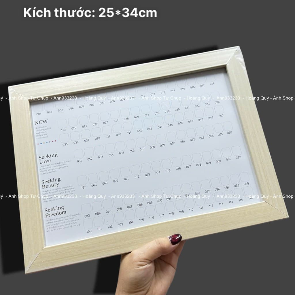 Bảng trưng bày móng mẫu , khung mẫu móng, móng vuông làm mẫu, băng dính dán mẫu - Hoangquy.233