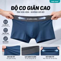 Combo 5 Quần Lót Nam ONE MAN Chất Thun Lạnh Co Giãn 4 Chiều Quần Boxer Cao Cấp Mềm Mại Thoáng Mát 5Q000A 6