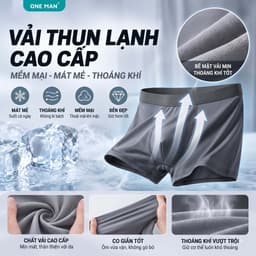 Combo 3 Quần Lót Nam ONE MAN Quần Boxer Chất Thun Lạnh Kháng Khuẩn Co Giãn 4 Chiều Thoải Mái Thấm Hút Mồ Hôi 3Q000 3
