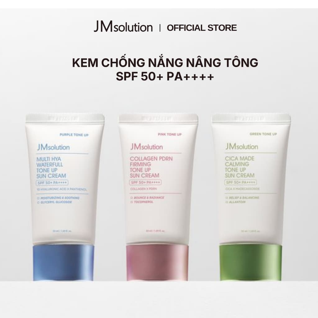 JMsolution Kem Chống Nắng Tone Up SPF 50+ PA++++ 50ML Multi Hya/ Collagen PDRN/ Cica Made Chăm Sóc Da, Hiệu Chỉnh Màu Da