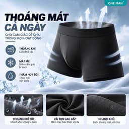 Combo 5 Quần Lót Nam ONE MAN Quần Boxer Chất Thun Lạnh Co Giãn 4 Chiều Cao Cấp Mềm Mại Thoáng Mát 5Q000 3