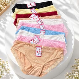 (Hàng loại đẹp)sét 5 - 10 quần chip nữ, quần lót nữ cao cấp, quần lót nữ chất thun lạnh phối ren mềm mát 40-69kg 3