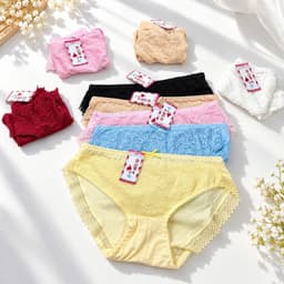 (Hàng loại đẹp)sét 5 - 10 quần chip nữ, quần lót nữ cao cấp, quần lót nữ chất thun lạnh phối ren mềm mát 40-69kg 5
