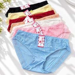 (Hàng loại đẹp)sét 5 - 10 quần chip nữ, quần lót nữ cao cấp, quần lót nữ chất thun lạnh phối ren mềm mát 40-69kg 2