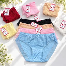 (Hàng loại đẹp)sét 5 - 10 quần chip nữ, quần lót nữ cao cấp, quần lót nữ chất thun lạnh phối ren mềm mát 40-69kg 6