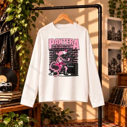 Áo thun dài tay Nam Nữ " PANTERA - Pink Boy from Hell" Áo Long Sleeve Oversize form rộng thoải mái 3
