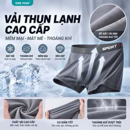 Combo 3 Quần Boxer Nam ONE MAN Quần Lót Thun Lạnh Cao Cấp Kháng Khuẩn Co Giãn 4 Chiều Êm Ái Thoáng Mát 3Q002 3