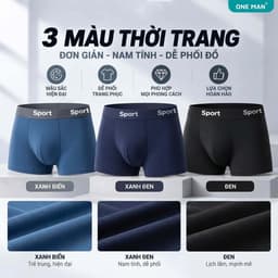 Combo 3 Quần Sịp Boxer Nam ONE MAN Thun Lạnh Cao Cấp Co Giãn 4 Chiều Thoáng Mát Thấm Hút Mồ Hôi 3Q003 6