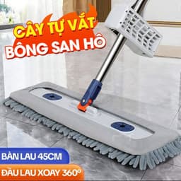 Phụ kiện Bộ Cây Lau Nhà San Hô Tự Vắt QBL 45cm Tiện Dụng, Cây Lau Nhà Đa Năng Xoay 360 Độ 2