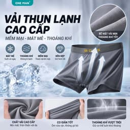 Combo 3 Quần Lót Nam ONE MAN Quần Boxer Thun Lạnh Co Giãn 4 Chiều Thiết Kế Nam Tính Thấm Hút Mồ Hôi 3Q004 4