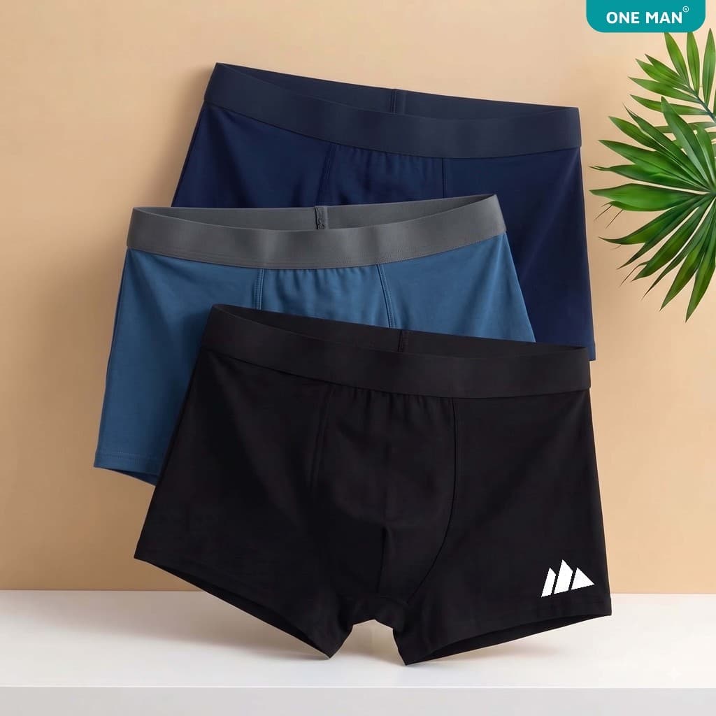 Combo 3 Quần Lót Nam ONE MAN Quần Boxer Thun Lạnh Co Giãn 4 Chiều Ôm Vừa Vặn Thoải Mái Khi Sử Dụng 3Q005