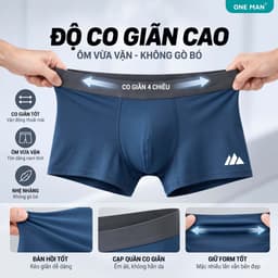 Combo 3 Quần Lót Nam ONE MAN Quần Boxer Thun Lạnh Co Giãn 4 Chiều Ôm Vừa Vặn Thoải Mái Khi Sử Dụng 3Q005 3