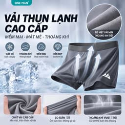 Combo 3 Quần Lót Nam ONE MAN Quần Boxer Thun Lạnh Co Giãn 4 Chiều Ôm Vừa Vặn Thoải Mái Khi Sử Dụng 3Q005 4