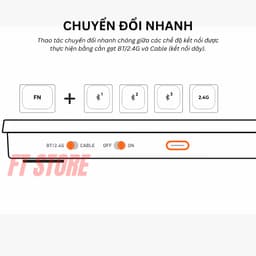 Bàn Phím Không Dây HyperWork SilentKey TS01 Chính Hãng - Fullsize, Chống Ồn X-Scissors, Đa Thiết Bị 3