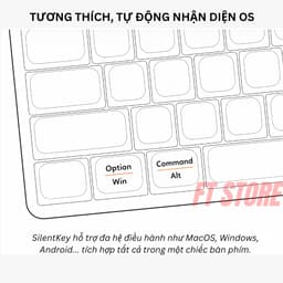Bàn Phím Không Dây HyperWork SilentKey TS01 Chính Hãng - Fullsize, Chống Ồn X-Scissors, Đa Thiết Bị 4
