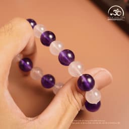 Ngọc Đan Tâm - Vòng Tay Thạch Anh Tím 11mm 6A Phối Thạch Anh Hồng 10mm 4A - Mệnh Hỏa & Mệnh Thổ 4