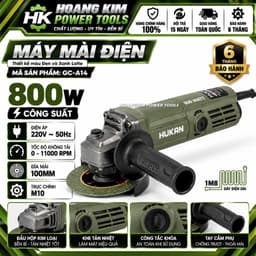 1 Máy mài điện HUKAN GC-A14, Động cơ đồng, 800w, 11000 v/p, Dây điện 1.8m, Công tắc đuôi 1