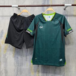 [Chính hãng CV Sport][in sau lưng theo yêu cầu]Quần Áo Bóng Đá, logo thêu CV Steel trắng may ghép vải, vải R-Airmaxx 3