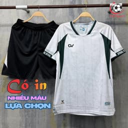 [Chính hãng CV Sport][in sau lưng theo yêu cầu]Quần Áo Bóng Đá, logo thêu CV Steel trắng may ghép vải, vải R-Airmaxx 1
