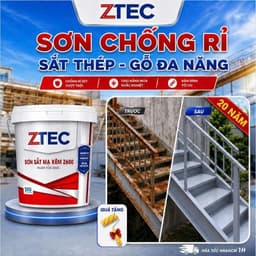 [HÀNG CHÍNH HÃNG] Sơn Chống Rỉ Sắt Thép, Kim Loại, Tôn – Bảo Vệ Chống Ăn Mòn, Tăng Độ Bền Bề Mặt ZTEC Z600 2
