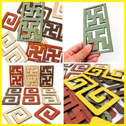 Hoa Văn Chữ S - Vạn Trang Trí Bàn Thờ Dày 3mm, Dán Tường Ghép Viền, Nhiều Màu, Size 7.5x15cm và 10 8