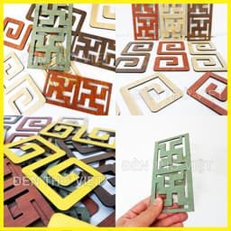 Hoa Văn Chữ S - Vạn Trang Trí Bàn Thờ Dày 3mm, Dán Tường Ghép Viền, Nhiều Màu, Size 7.5x15cm và 10 7