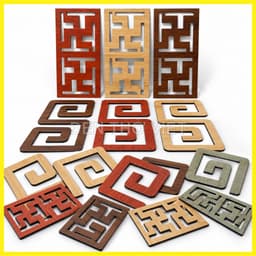 Hoa Văn Chữ S - Vạn Trang Trí Bàn Thờ Dày 3mm, Dán Tường Ghép Viền, Nhiều Màu, Size 7.5x15cm và 10 4