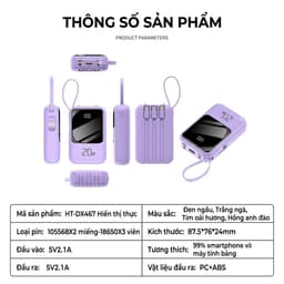 Pin sạc dự phòng 22.5W màn hình LED hỗ trợ Apple Type-C Android dung lượng 10000mAh / 20000mAh ( S03) 5