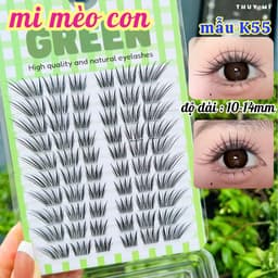 Mi Giả Mèo Con K53 Tia Mắt Ướt Độ Dài 11-14mm GREEN Thủy Mi 1
