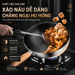 Chảo Tổ Ong (Đáy Sâu) Cán Gỗ Có Nắp 20cm và 32cm/ (Đáy Bằng) 28cm/ 2 Quai/ Lồng Sâu 18cm. LM 5