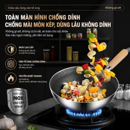 Chảo Tổ Ong (Đáy Sâu) Cán Gỗ Có Nắp 20cm và 32cm/ (Đáy Bằng) 28cm/ 2 Quai/ Lồng Sâu 18cm. LM 3