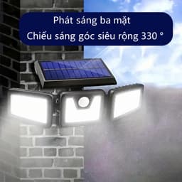 Đèn Năng Lượng Mặt Trời 3 Đầu 122 LED, Đèn Cảm Biến Chuyển Động Ngoài Trời Chống Nước, Chiếu Sáng Sân Vườn 3