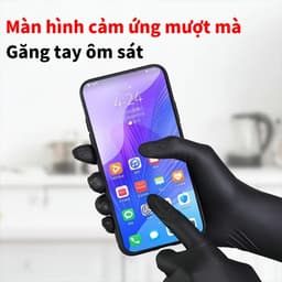 Hộp 100 chiếc Găng Tay Cao Su Không Bột Đen và Hộp 30 Găng Tay Rửa Chén Bằng PVC Mỏng Beesung. LMS 6