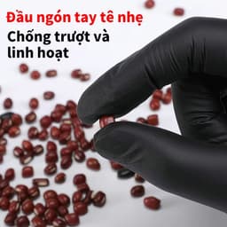 Hộp 100 chiếc Găng Tay Cao Su Không Bột Đen và Hộp 30 Găng Tay Rửa Chén Bằng PVC Mỏng Beesung. LMS 4