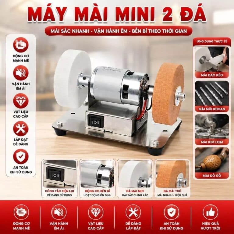 Máy mài đánh bóng điều chỉnh tốc độ 2 đá. LMS