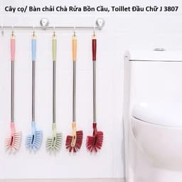 Cây cọ/ Bàn chải Chà Rửa Bồn Cầu, Toillet Đầu Chữ J 3807 và Dụng Cụ Vệ Sinh Toilet 2 Đầu/ Chổi Cọ Chữ S 2 Màu. LMS 1