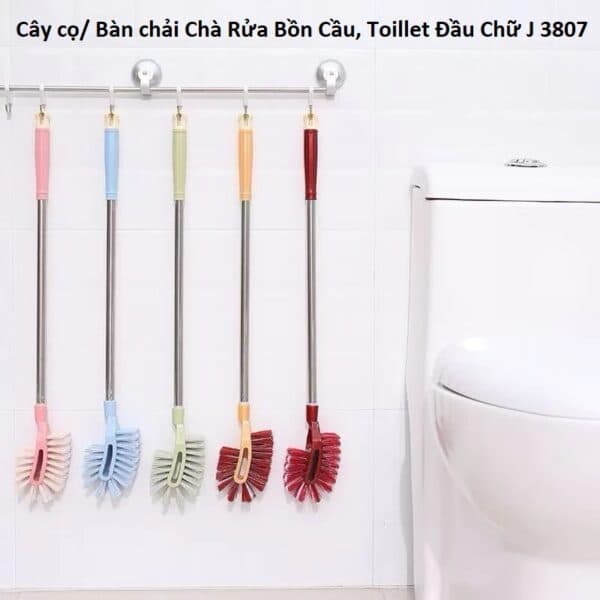 Cây cọ/ Bàn chải Chà Rửa Bồn Cầu, Toillet Đầu Chữ J 3807 và Dụng Cụ Vệ Sinh Toilet 2 Đầu/ Chổi Cọ Chữ S 2 Màu. LMS