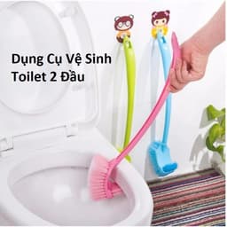 Cây cọ/ Bàn chải Chà Rửa Bồn Cầu, Toillet Đầu Chữ J 3807 và Dụng Cụ Vệ Sinh Toilet 2 Đầu/ Chổi Cọ Chữ S 2 Màu. LMS 8