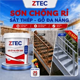 Sơn Mạ Kẽm 1 Thành Phần ZTEC – Sơn Trực Tiếp Trên Tôn, Inox, Nhôm, Sắt Thép, Bám Dính Cao, Khô Nhanh Z600 1