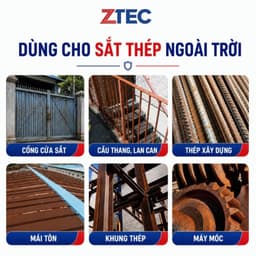 Sơn Mạ Kẽm 1 Thành Phần ZTEC – Sơn Trực Tiếp Trên Tôn, Inox, Nhôm, Sắt Thép, Bám Dính Cao, Khô Nhanh Z600 5