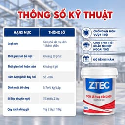 Sơn Mạ Kẽm 1 Thành Phần ZTEC – Sơn Trực Tiếp Trên Tôn, Inox, Nhôm, Sắt Thép, Bám Dính Cao, Khô Nhanh Z600 6