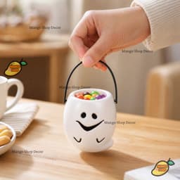 Giỏ Nhựa Hình Con Ma Đầu Lâu Đựng Kẹo Cho Bé Trang Trí Lễ Hội Tiệc Hóa Trang Halloween 9
